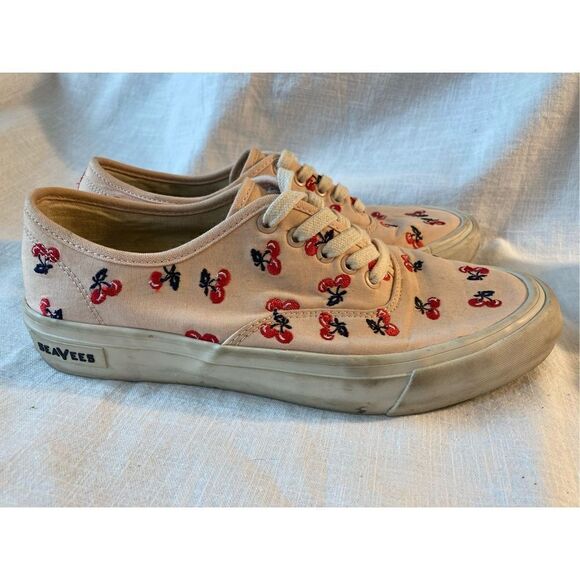 SeaVees® x J.Crew Legend Sneaker Cherry Embroidered Fruit Size 8.5 - Picture 1 of 7